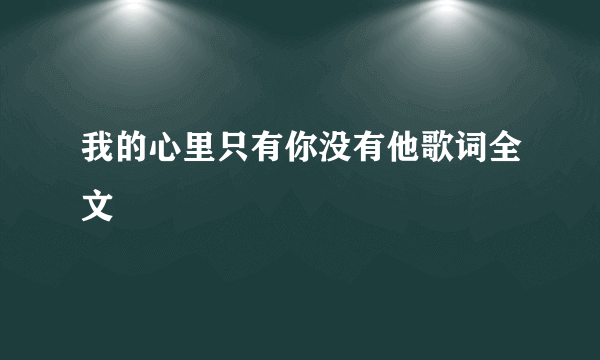 我的心里只有你没有他歌词全文