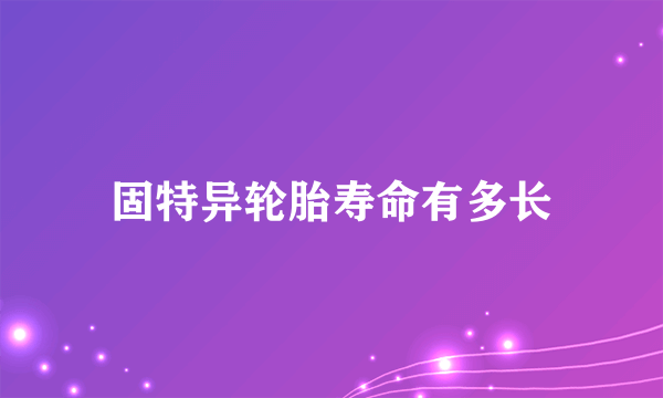 固特异轮胎寿命有多长