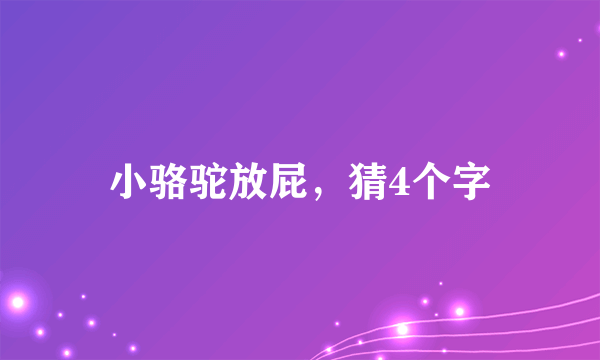 小骆驼放屁，猜4个字