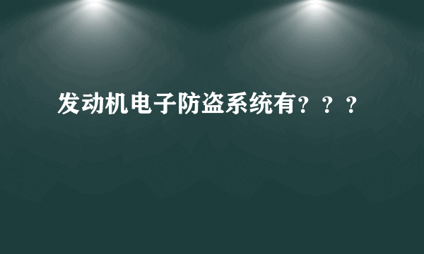 发动机电子防盗系统有？？？