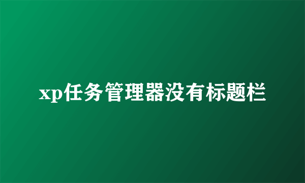 xp任务管理器没有标题栏