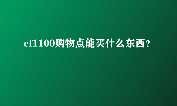 cf1100购物点能买什么东西？