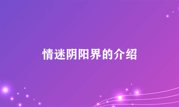 情迷阴阳界的介绍