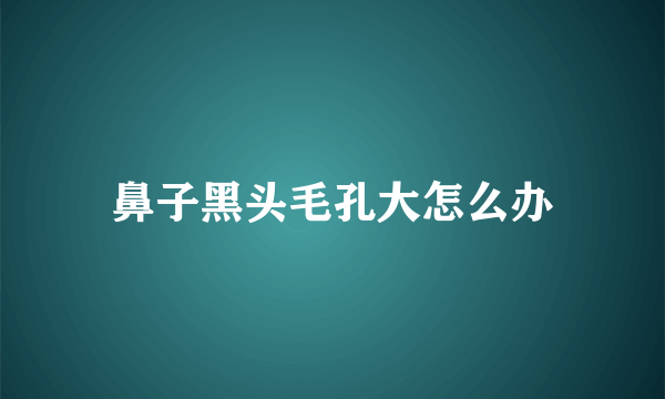 鼻子黑头毛孔大怎么办