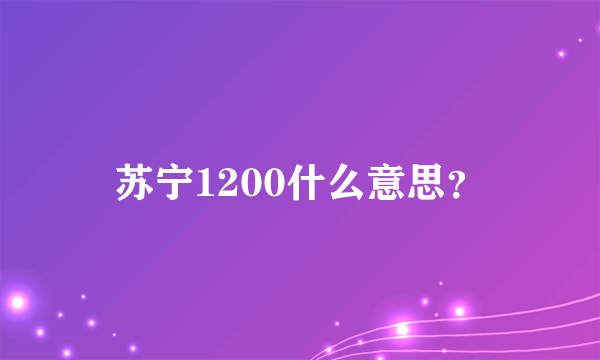 苏宁1200什么意思？