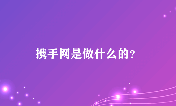 携手网是做什么的？