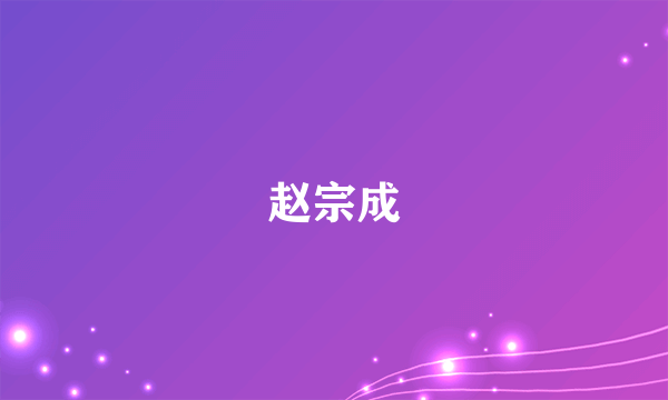 赵宗成