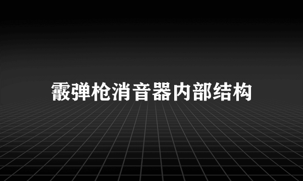 霰弹枪消音器内部结构