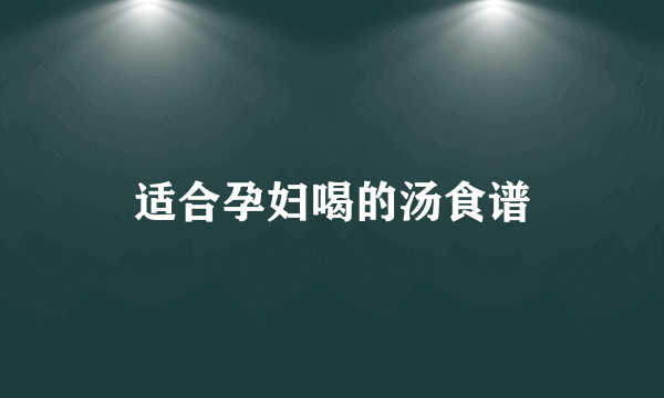 适合孕妇喝的汤食谱