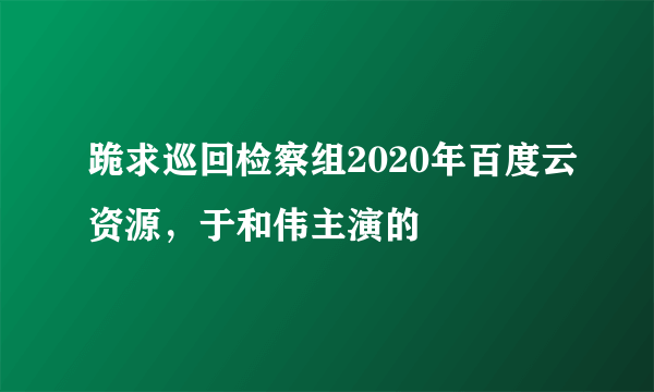 跪求巡回检察组2020年百度云资源，于和伟主演的