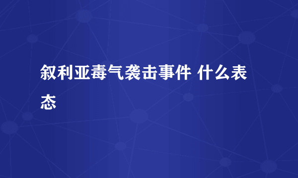 叙利亚毒气袭击事件 什么表态