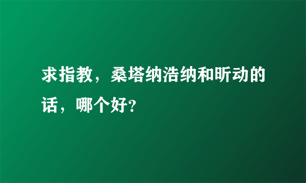 求指教，桑塔纳浩纳和昕动的话，哪个好？