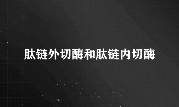 肽链外切酶和肽链内切酶