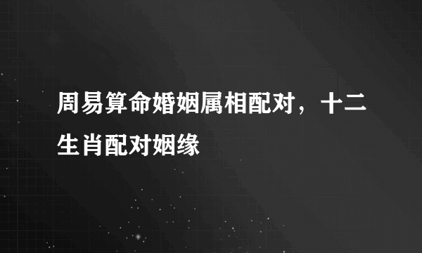 周易算命婚姻属相配对，十二生肖配对姻缘