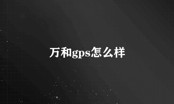 万和gps怎么样