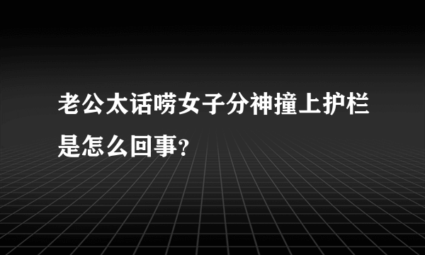 老公太话唠女子分神撞上护栏是怎么回事？