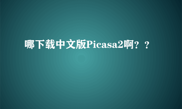 哪下载中文版Picasa2啊？？