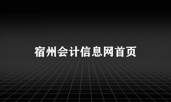 宿州会计信息网首页