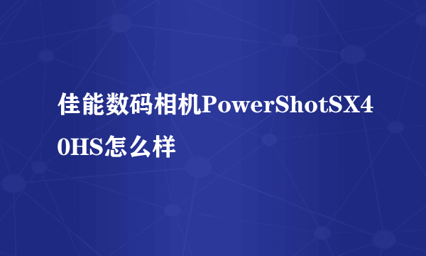 佳能数码相机PowerShotSX40HS怎么样