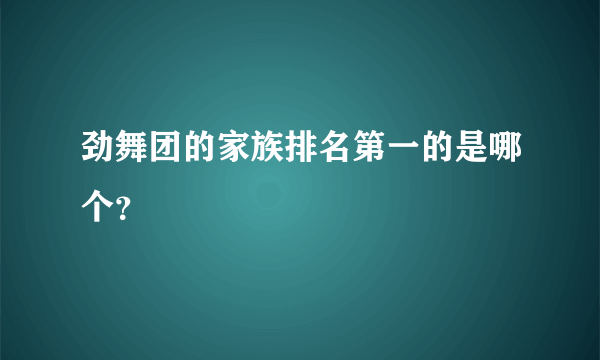 劲舞团的家族排名第一的是哪个？