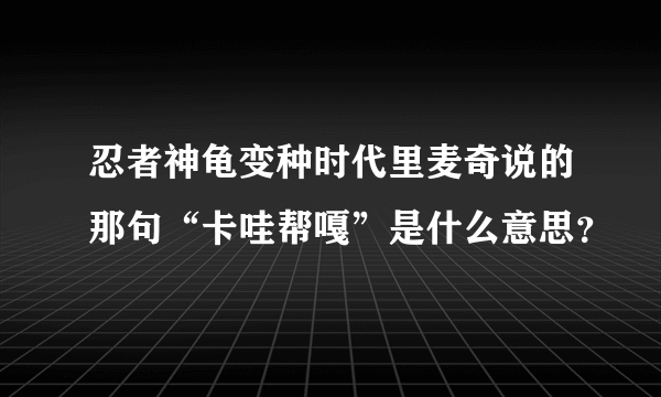 忍者神龟变种时代里麦奇说的那句“卡哇帮嘎”是什么意思？