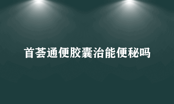 首荟通便胶囊治能便秘吗