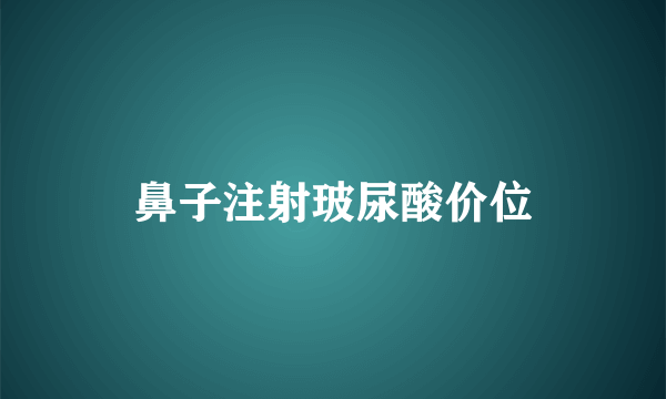 鼻子注射玻尿酸价位