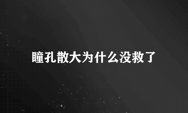 瞳孔散大为什么没救了