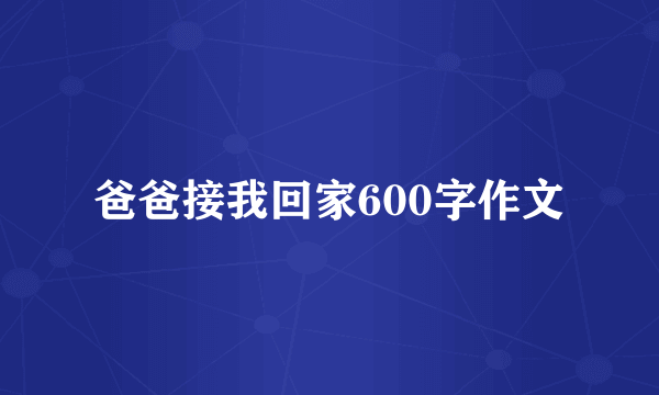 爸爸接我回家600字作文