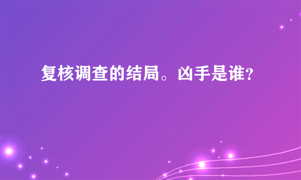 复核调查的结局。凶手是谁？