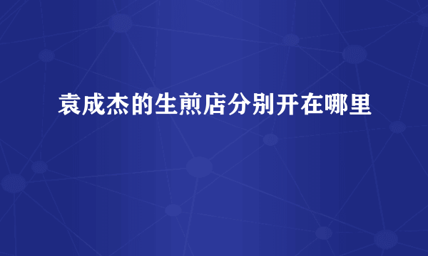 袁成杰的生煎店分别开在哪里