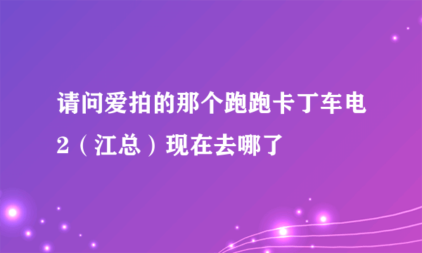 请问爱拍的那个跑跑卡丁车电2（江总）现在去哪了