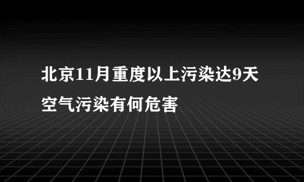 北京11月重度以上污染达9天 空气污染有何危害