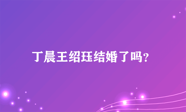 丁晨王绍珏结婚了吗？