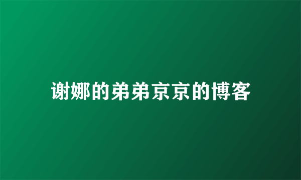 谢娜的弟弟京京的博客