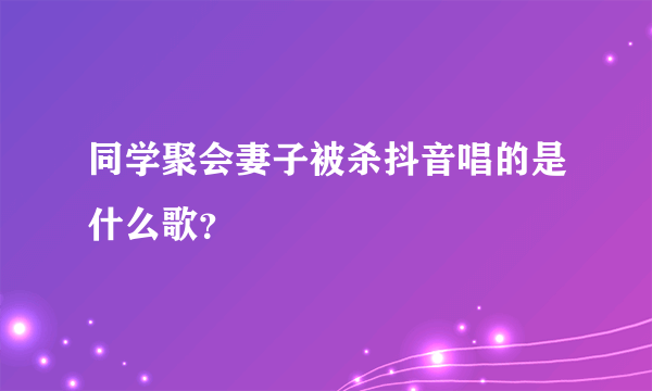 同学聚会妻子被杀抖音唱的是什么歌？