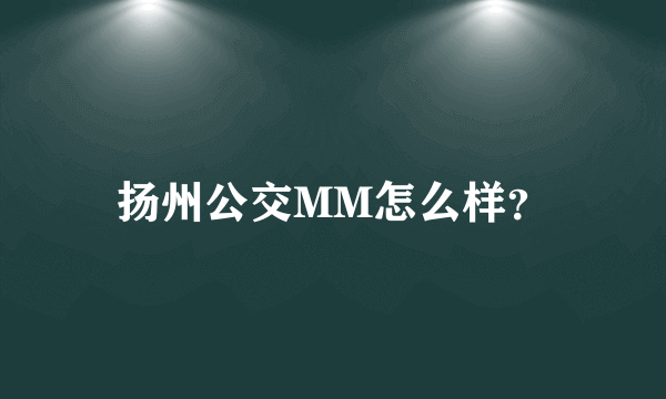 扬州公交MM怎么样？