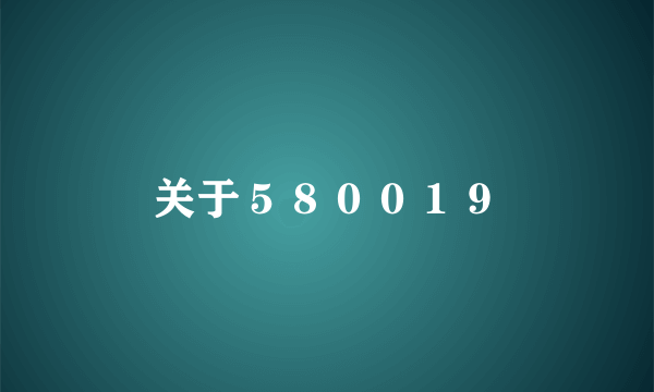 关于５８００１９