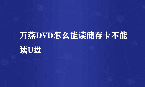 万燕DVD怎么能读储存卡不能读U盘