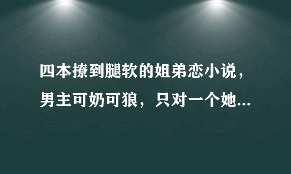 四本撩到腿软的姐弟恋小说，男主可奶可狼，只对一个她又宠又撩！