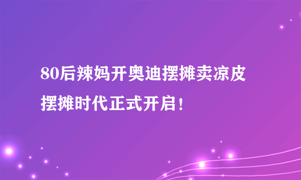 80后辣妈开奥迪摆摊卖凉皮 摆摊时代正式开启！