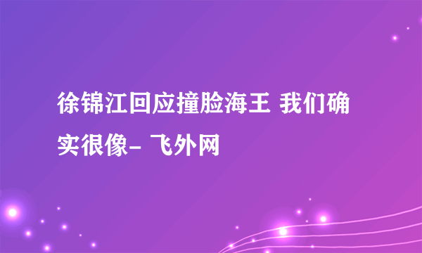 徐锦江回应撞脸海王 我们确实很像- 飞外网