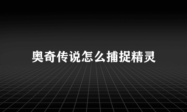 奥奇传说怎么捕捉精灵