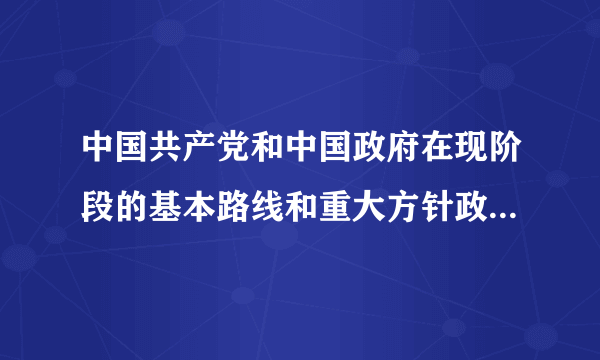 中国共产党和中国政府在现阶段的基本路线和重大方针政策是什么？急！