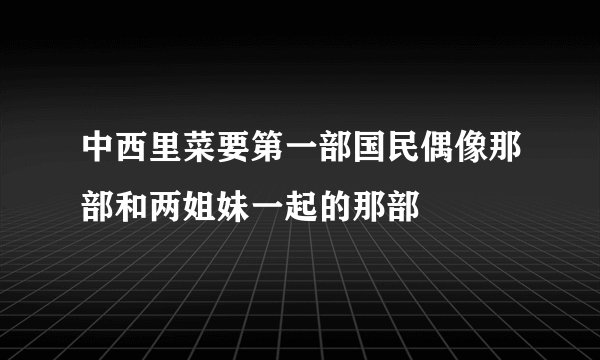 中西里菜要第一部国民偶像那部和两姐妹一起的那部