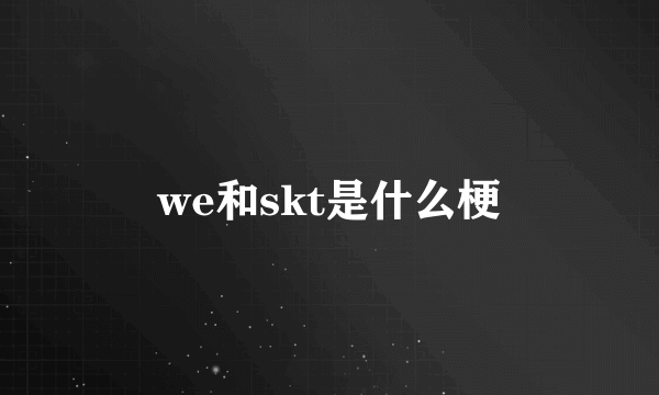 we和skt是什么梗