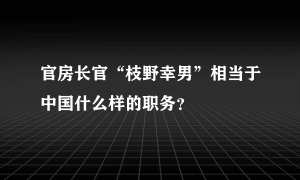 官房长官“枝野幸男”相当于中国什么样的职务？