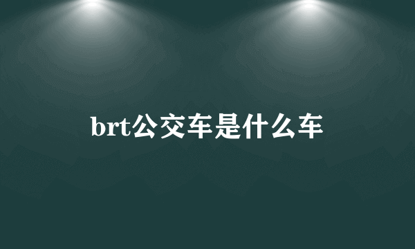 brt公交车是什么车