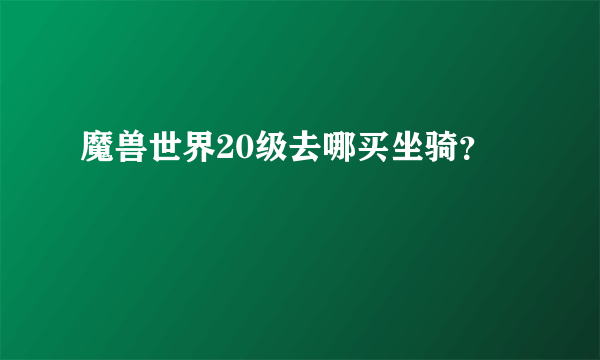 魔兽世界20级去哪买坐骑？