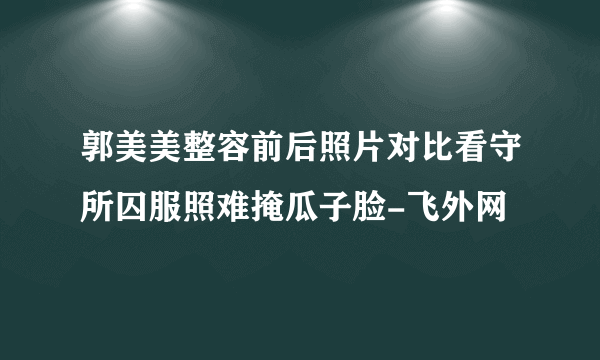 郭美美整容前后照片对比看守所囚服照难掩瓜子脸-飞外网